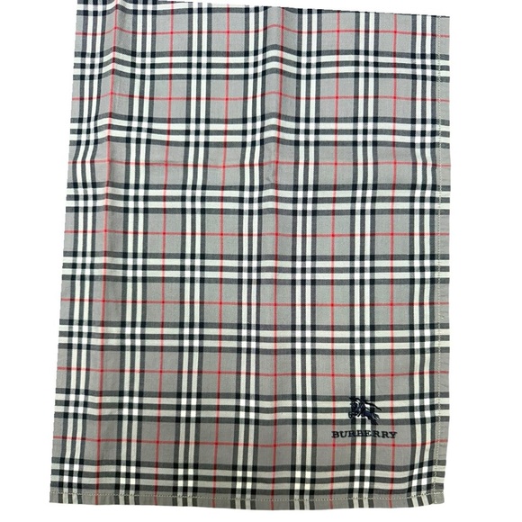 Burberry Gray Nova Check Plaid Cotton Handkerchief - Picture 5 of 7